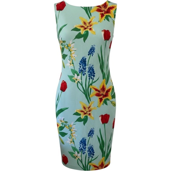 New York & Company Dresses & Skirts - New York & Company Floral Sheath Dress Size XL Mint Green Sleeveless Stretch